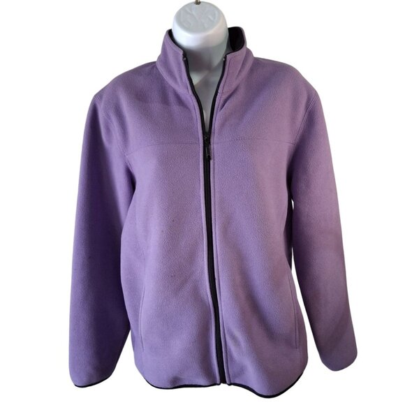 Kim Rogers Fleece Zip Up Jacket Women’s Medium  Purple Cozy Casual Outdoor Layer - Picture 2 of 8